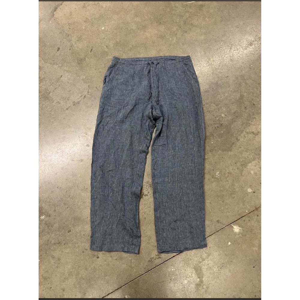 Ermenegildo Zegna Soft Blue Linen Drawstring Pants Mens IT 54 US 38 Italy